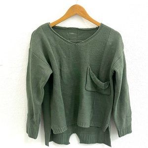 SHEIN Green Sweater with Front Pocket